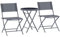 Outsunny 3-teiliges zusammenklappbares Bistroset aus Metall, 2 Stühle und 1 runder Tisch, Gartenmöbel für 2 Personen im Freien, Gartentisch im Freien mit Stühlen für Garten, Terrasse, Balkon, grau