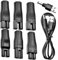 7PCS Universal Shaver Charger Kit with USB Cable - Electric Razor & Beard Trimmer Charging Solution - Portable Non-Rechargeable Shaver Charger for Travel & Home Use (Black)