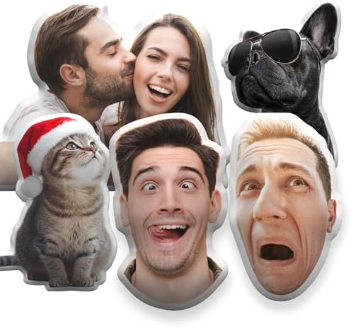 UNIGIFT Coussin Personnalisé Photo, Peluche Personnalisée pour Homme Femme | Oreiller Personnalisé Photo pour Couple, Copain Copine, Cadeau Personnalisable pour Noël, Saint-Valentin ou Anniversaire