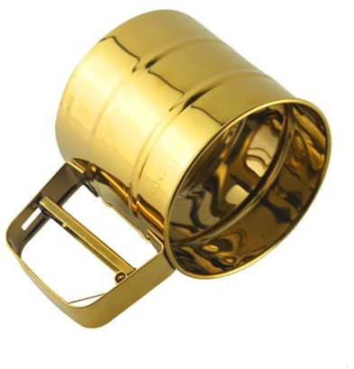Setaccio per farina. Setaccio for farina in acciaio inossidabile, setaccio in oro/argento, tazza for farina in polvere, strumento for la cottura dello zucchero a velo, setaccio a maglie, scolapasta, s