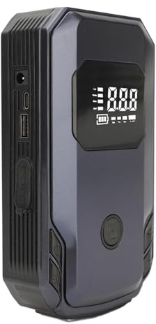 Ejoyous Démarreur de Batterie de Voiture, Centrale électrique Portable, Booster de Batterie Multifonction avec Gonfleur de Pneu de 150 PSI, Idéal pour les Voyages en Voiture et les Urgences