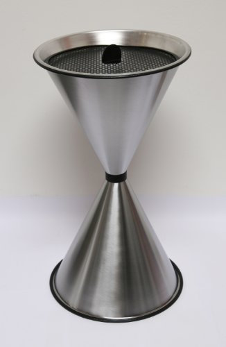 Standaschenbecher Diabola 71x40 cm Edelstahl Marke Szagato Made in Germany (Industrie Standaschenbecher modern Design Aschenbecher groß stehend aus Metall für innen und außen wetterfest windfest)