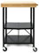Origami RBT Series Steel-Frame Folding Kitchen Cart with Wheels, 3-Tier Shelves, Black - 200 lbs Capacity, Pre-Assembled Foldable Rolling Island, Portable for Indoor and Outdoor Use