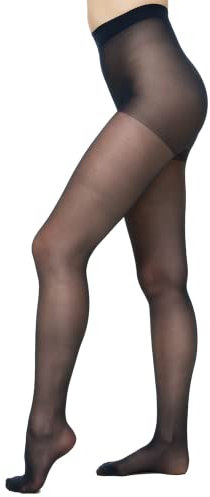 Nur Die Fit in Form 40 DEN starke Stützwirkung semi-blickdichte Fein-Strumpfhose seidig matte Optik entlastet die Beine Komfortbund Damen, marine, L