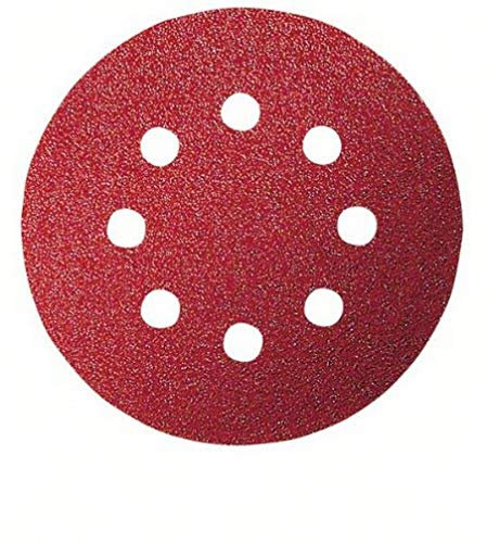 Bosch Accessories 2609256A27 Feuilles abrasives pour Ponceuses excentriques Diamètre 125 mm 8 trous Grain 240 Lot de 5 feuilles