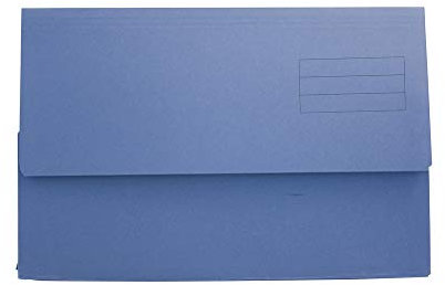 Exacompta - Ref DW250-BLUZ - Guildhall - Plain Document Wallet, 345x245mm, Holds 200 Sheets, 250gsm Medium Weight Premium Quality Manilla, Holds A4 & Foolscap Documents - Blue, Pack of 50