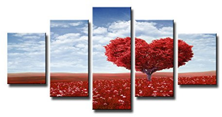 5-teiliges Leinwandbild 160x80 cm Kunstdruck auf Leinwand Moderne Wanddekoration für Wohnzimmer, Schlafzimmer, Büro – tolle Farben, fertig gespannt, sofort aufhängbar, stilvolles Design (5540)