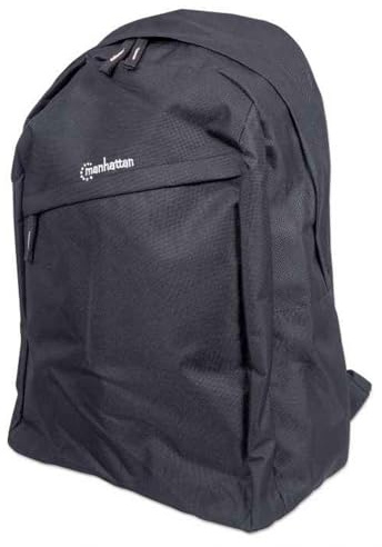 Manhattan Knappack Backpack 15.6, Lightweight, Internal Laptop Sleeve, Accessories Pocket, Padded Adjustable Shoulder Straps, Water Bottle Holder, Black, Three Year Warranty, One Size