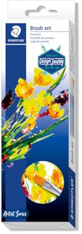 STAEDTLER 989-SBK3-3 Synthetic Paint Brush (Pack of 3) | For watercolour, gouache and oil paints, dimensionally stable - easy to clean - item no. 989-SBK3-3
