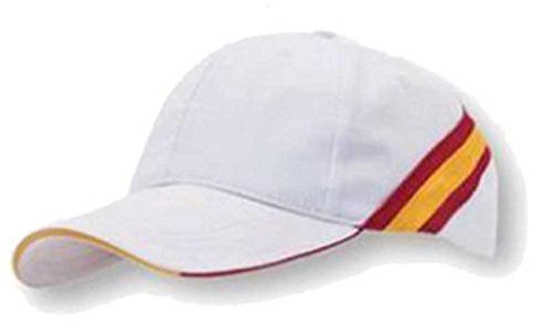Weiße Kappe, spanische Flagge, verstellbar, Padel-Golf, weiß, One size