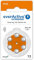 everActive 13, 6 Stück, Hörgerätebatterien, hohe Leistung, Zink-Luft-Batterien, 1 Blisterkarte, 4-jährige Haltbarkeit, orange, Ultrasonic PR48