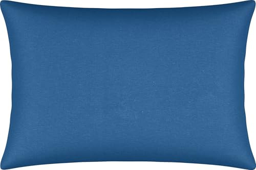 Erwin Müller Kissenbezug, Kissenhülle Single-Jersey Murnau - blau Größe 50x70 cm - bügelfrei, strapazierstark, elastisch, mit Reißverschluss