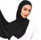Voile Chic 5 Farben vorgenähtes Instant-Premium-Jersey-Kopftuch – schwarz