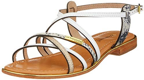 LES TROPEZIENNES PAR M. BELARBI Femme Harry Sandales Bout Ouvert, Blanc (Blanc/Multi 104), 36 EU