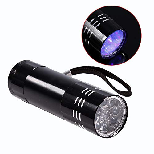 Blaulicht Lampe,9 Led Uv-Taschenlampe,Lichtsensor Mit 3 Aaa-Batterien (Nicht Im Lieferumfang Enthalten) Violett