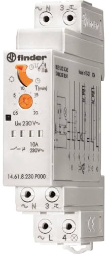 Finder 14618230P000 Serie 14 Modulari-Zeitschaltuhr 16 A, 1 Kontakt, 16 A, 230 V, AC, 50/60Hz, Standard, multifunktional, 3 Klemmen