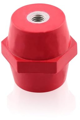 Intratec Isolator M6 30x30mm rot 10x – Selbstverlöschender Polyesterharz Stiftisolator für Sammelschienen & Stromverteiler für eine sichere Elektroinstallation
