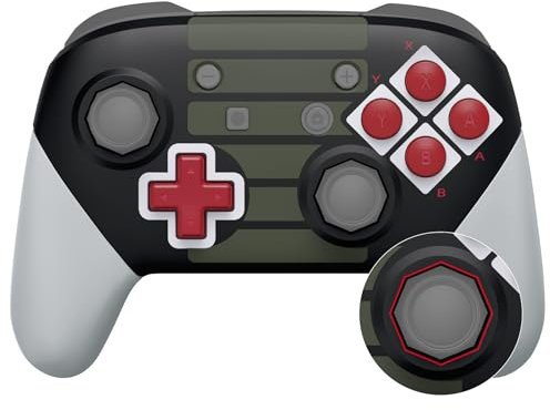 eXtremeRate Carcasa Agarre para Nintendo Switch Pro Joysticks Diseño Octagonal Funda DIY Reemplazo Cubierta Grip Shell para Nintendo Switch Pro Control-No Incluye Mando(Clásico NES)