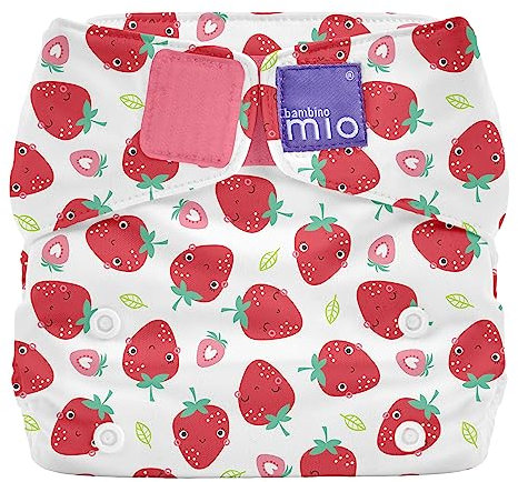 Bambino Mio, Miosolo Classic All-in-One Reusable Nappy, Eco Chemical Free Nappy (Strawberry Cream, One Size)