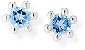 Heartbreaker Crown of my Heart Kronen-Ohrstecker I Aus 925 Sterling Silber mit blauem Topas I Nickelfreie Ohrringe mit Stein & inkl. Verpackung I In Goldschmiedequalität gefertigt I LD LP 29 TB