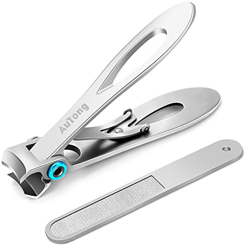 Large Nail Clippers Set for Thick Nails - 16.5mm Wide Jaw Opening Toenail Cutter with Nail File - Heavy Duty Stainless Steel Fingernail Clipper for Men | Women | Elderly