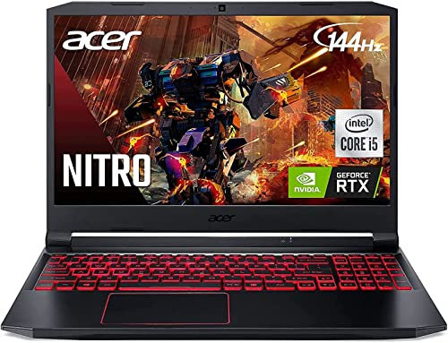 acer Nitro 5 Gaming Laptop 15,6 FHD 144Hz, Intel Core i5-10300H (fino a 4,5 GHz), GeForce RTX 3050, 16 GB RAM 512 GB PCIe SSD, WiFi6 retroilluminato tastiera w/3 in 1 accessori