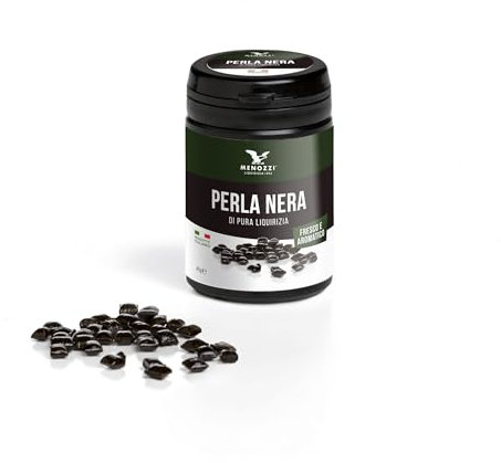 Menozzi Liquirizia 1836 - Perla Nera - Minisfere di liquirizia purissima in barattolo - 45g - Made in Italy