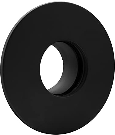 LANZZAS Pelletrohr Erweiterung mit Wand-Rosette von Ø 100 mm auf Ø 130 mm - Farbe: schwarz | Pelletofenrohr
