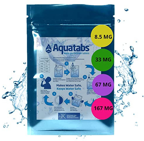 NaDCC Ration Pack Water Purification Tablets for Drinking, Sterilising Purifying Neutralising Cleaning Suspect and Contaminated Sources. Multi Strength Water Purifier Tablets