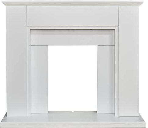 Adam Chimenea Eltham en blanco puro con Downlights, 45 pulgadas