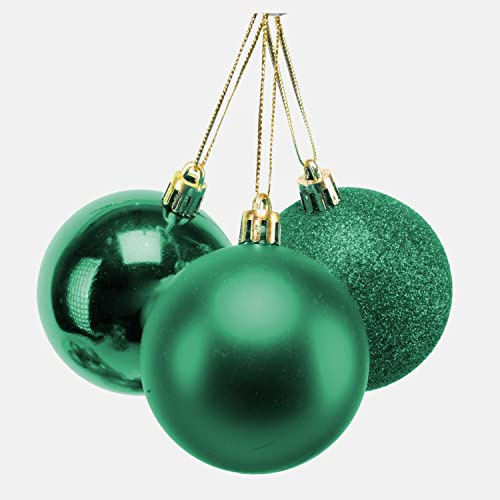 60mm/6Pcs Christmas Baubles Shatterproof Emerald Green, Christmas Tree Decorations Ball Ornaments Balls Xmas Hanging Decorations Holiday Decor - Shiny,Matte,Glitter