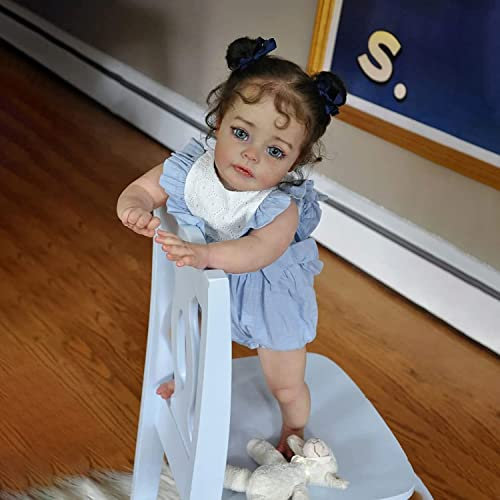 KIGKYO Reborn Puppe, 60CM 23IN Baby Mädchen Silikon Lebensecht Mit Weichem Stoffkörper, Magnetischer Brustwarze und Flasche