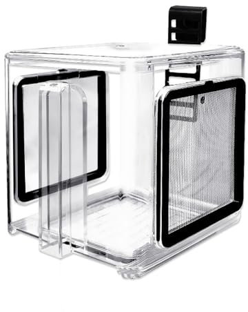 Aufzuchtkasten Aquarium, Kleine Acryl Fischzuchtbox, Abnehmbar Brutkasten für Fische und Garnelen für Aquarien, 15x15x15 cm