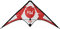 HIDETOSHI WAKASHIMA® Inuwahi Stunt Kite Lenkdrachen mit Fiberglass Gestänge, strapazierfähigem Ripstop Segel und 25 Meter 2-Leiner. Besonders wendig, schnell und präzise steuerbar (weiß/rot)