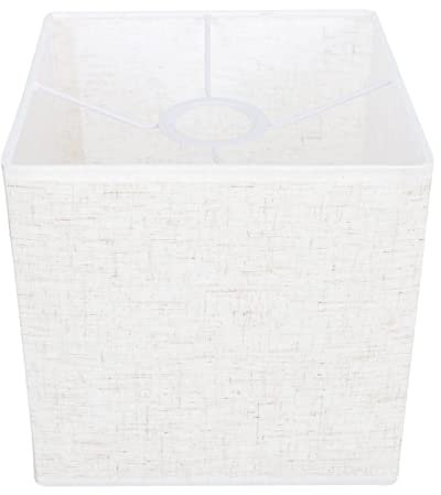 Pantalla de lino para lámpara de mesa, color blanco, pantalla simple, cuadrada, para lámpara de pie