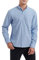 HISDERN Chemise à Manches Longues Oxford Bleu pour Homme Décontractée Coton Chemises Hommes Couleur Unie Business Casual Bouton Shirts avec Poche 3XL