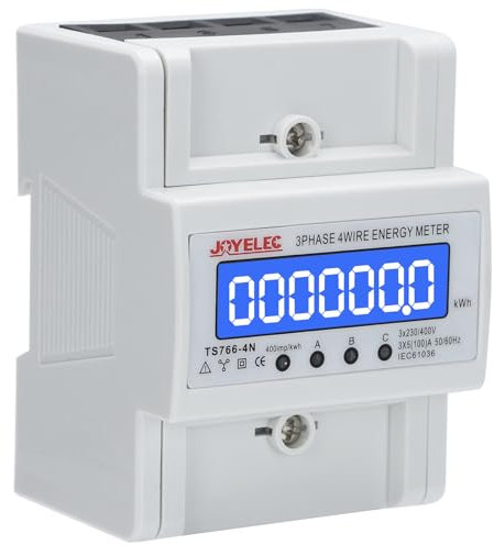 JOYELEC Contatore Energia Elettrica Trifase Misuratore Elettrico Digitale Con Schermo LCD AC230/400V 100A Contatore Consumo Elettrico Type Energy Meter