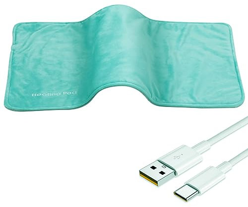 Tragebar USB Heizkissen 5V, Waschbar Winter Wärmekissen Graphen-Reisedecke 30 x 60cm Hand-Fuß-Wärmer Wärmedecken zur Rücken-, Nacken-, Schulter und Krampflinderung GRÜN