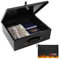 Polspag Fireproof Document Box with Key Lock & Fireproof Money Bag,Safe Storage Boxfor Valuables,Fire Resistance Security Chest,Fireproof Box for Documents,Passport Extra Large (Black, Large)