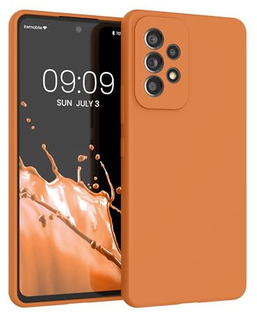 kwmobile Hülle kompatibel mit Samsung Galaxy A53 5G Hülle - Silikon Handy Case - Handyhülle weiche Oberfläche - kabelloses Laden - Warme Aprikose