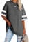 Ebifin Damen Oversize T Shirt Rundhals Kurzärmeliges Tops Casual Lockere Basic Sommer Tee Shirts Bluse.Dunkelgrau.XL