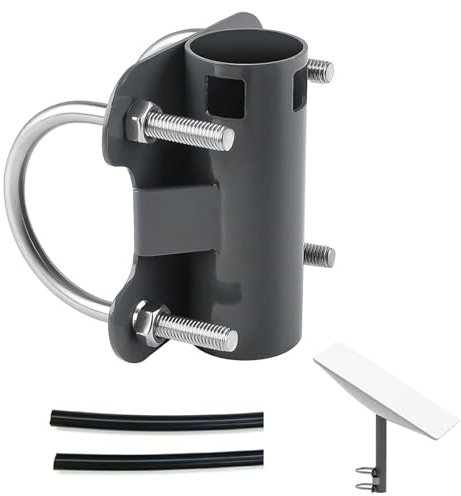 Bocguy Starlink Halterung, Starlink Zubehör, Einstellbar U-Form Starlink Halterung Adapter, Anwendbarer Rohrdurchmesser 30mm-50mm, Antennenmast Rohrhalterung für Starlink Schüssel