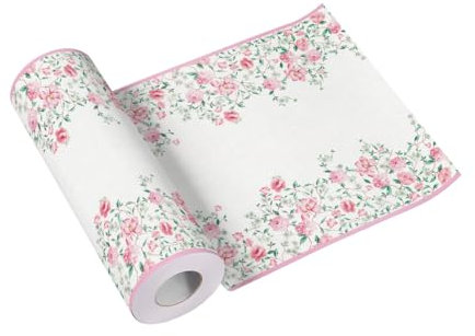 PAW - Tischläufer aus Airlaid (40 cm x 24 m) I Tischdeko für Kommunion, Konfirmation, Hochzeit, Geburtstag, Gartenparty, Taufe I Tischdeko Elegant Tischband - Pinke Blumen I Pink Season