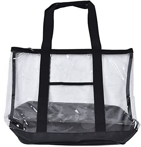 CDQL Bolsa de Compras Transparente, Bolsa de Transporte de PVC Hermética, Bolsa de Trabajo de Seguridad, Bolsa de Playa Grande con Cremallera, Bolsa de Piscina para Vacaciones en