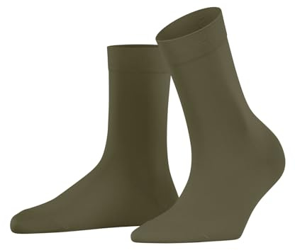 FALKE Women's Cotton Touch W So Thin Plain Socks 1 Pair, Green Crocodile 7503, 5.5-8