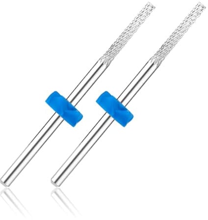 2pcs Nail Drill Bits, 1.75'' Manicure Drill Bits Carbide Electric Drill File Bits Nail Tech Cuticle Remover Bit for Nail Drill Cleans Dead Nail Supplies Tools Pedicure Manicure (Silver)