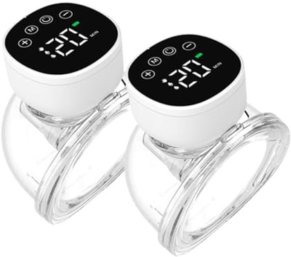 Wearable Smart Double Breast Pump, Portable Electric Breast Pump for Baby, 3 Modes & 9 Levels Quiet Breastfeeding - 2Pcs