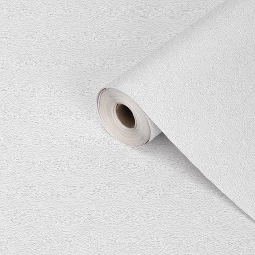 myforHD Selbstklebend Tapete Weißer Möbelaufkleber 40cmX1000cm Verdickt Wandpapier Texturierte Tapete