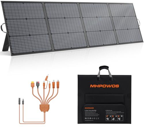 Panel solar portátil 220W, IP67 impermeable 40V monocristalino Panel solar plegable Ahorro de energía, Kit cargador solar duradero para estación de energía RV Camping Off Grid Pesca