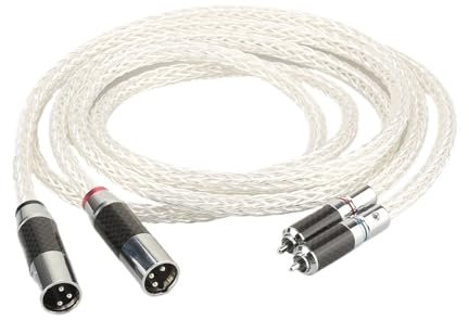 MNUPL Paire de câbles Audio HiFi XLR plaqués Argent OCC, câble d'équilibre RCA mâle vers XLR mâle Femelle, câble Audio torsadé 8AG(RCA to XLR Male,1m)